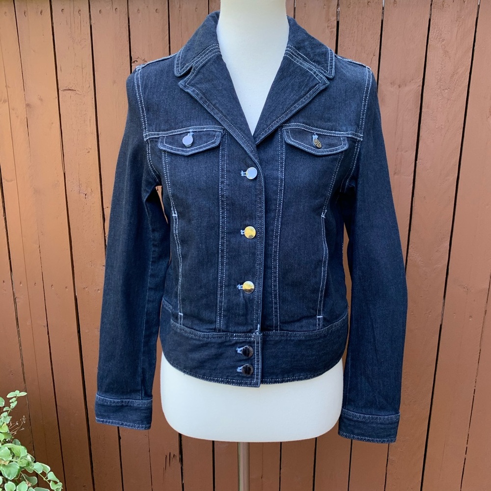T Tahari  | NWT Black Denim Jean Jacket Size Medium